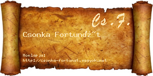 Csonka Fortunát névjegykártya